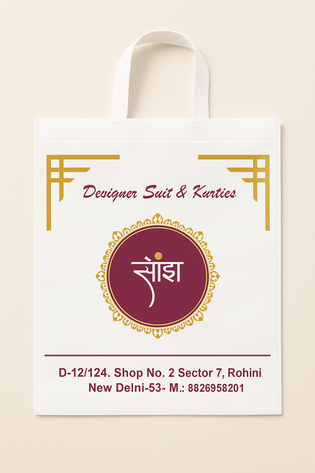 Loop handle non woven bags